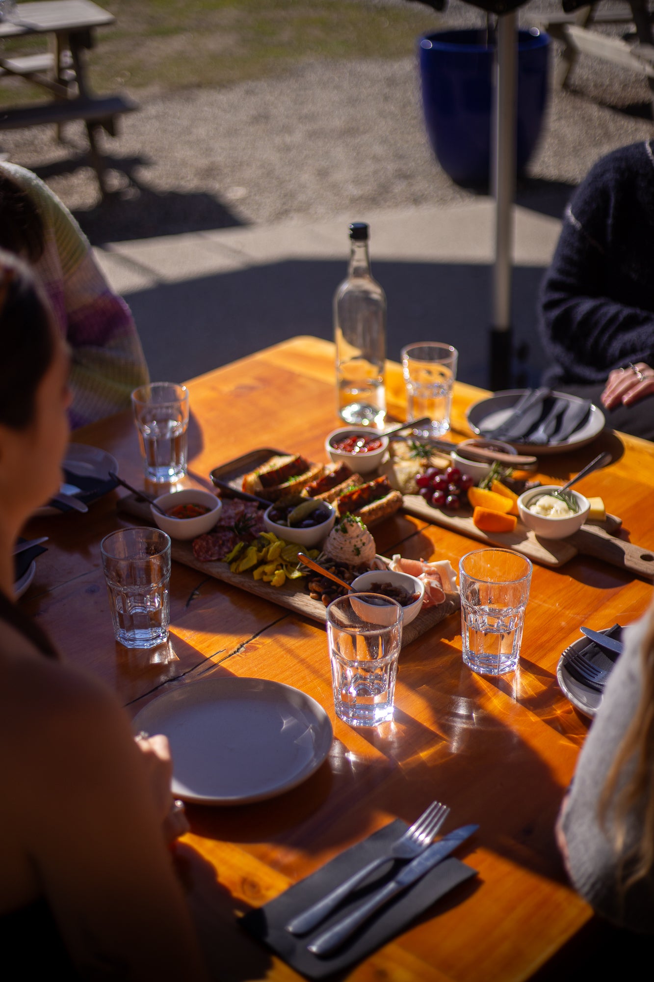 Shared grazing platter paired with Central Otago wines on private guided tour